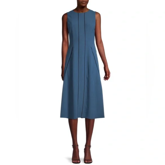 New With Tags Hugo Boss Women's Elegant Dimasia A-line Dress in Blue, Size 8 - Picture 1 of 13